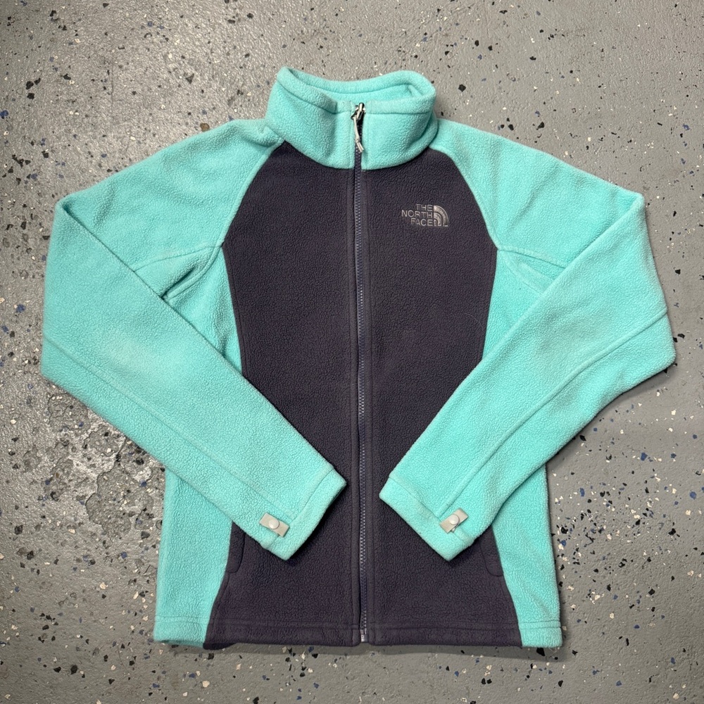 The North Face Women Fleece Full Zip Jacket Grey Blue Gorpcore SZ XS